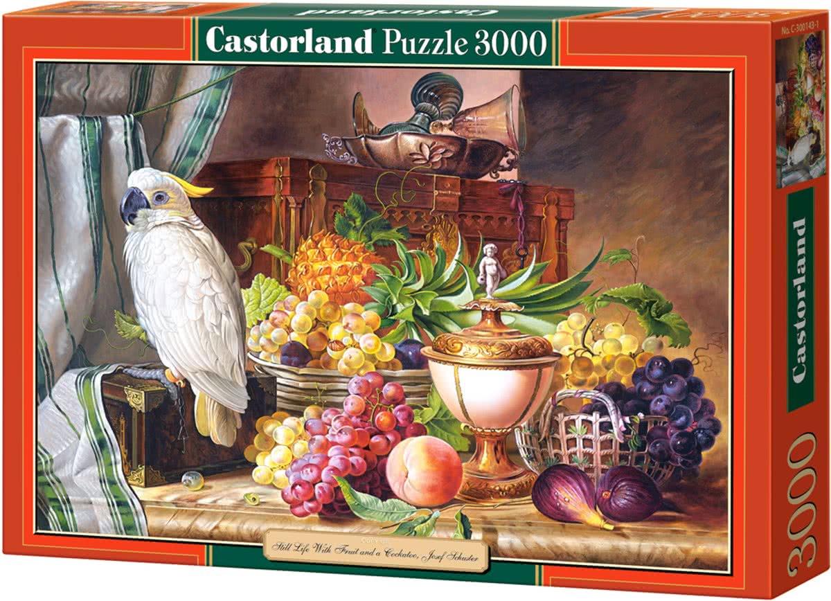 Copy of Still Life With Friut and a Cockatoo, Josef Schuster - Legpuzzel - 3000 Stukjes