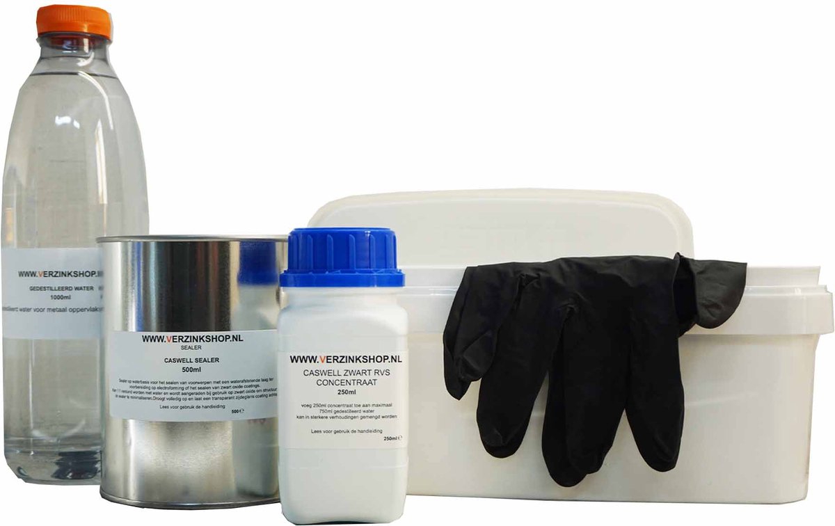 Caswell Stainless Steel Blackening Kit Met Sealer - 8 liter