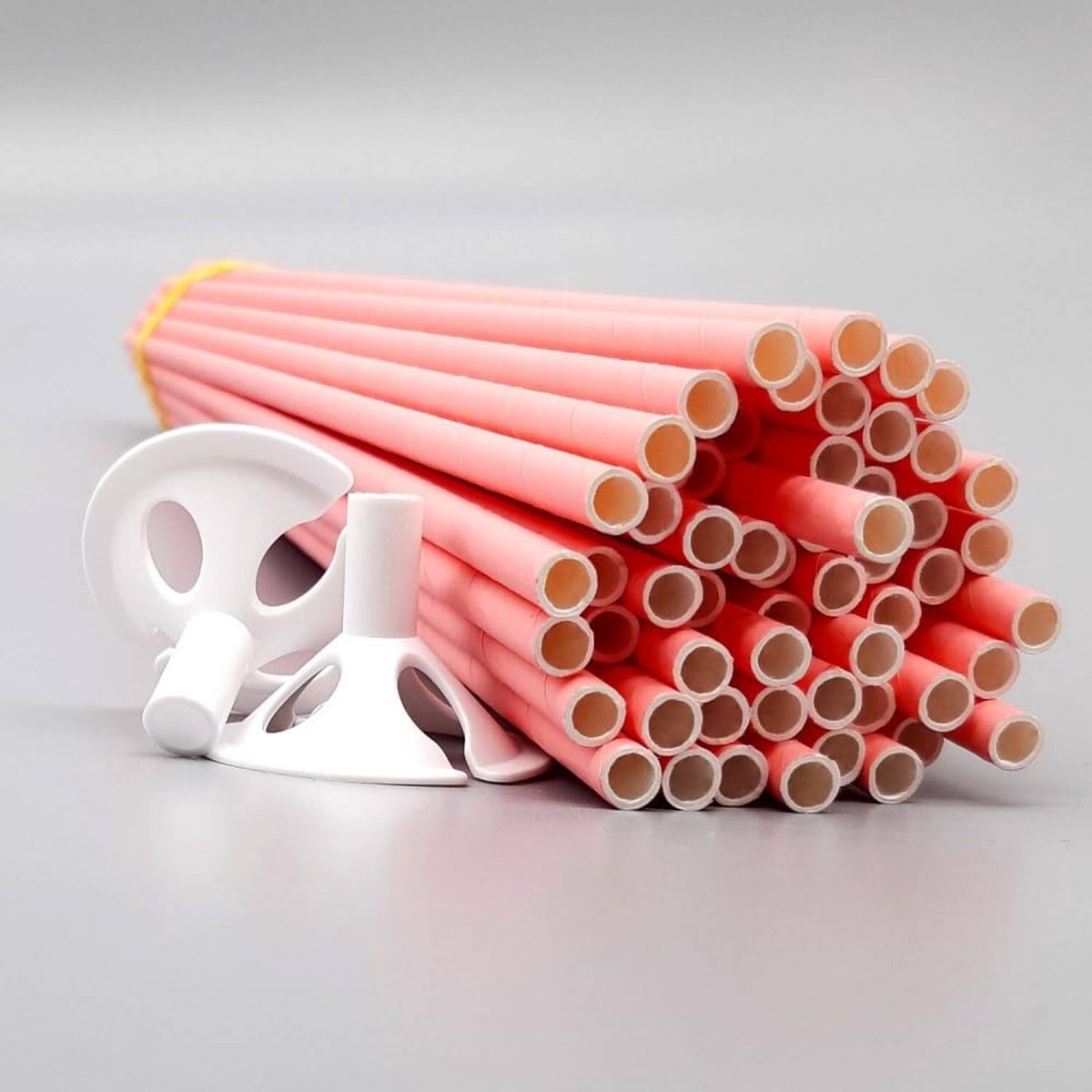 Roze kartonnen stokjes voor ballonnen x 100 stuks (38cm) cup&stick