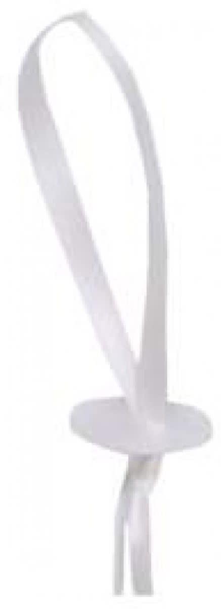 ACC001 - Snel sluit lintjes voor het afsluiten van helium ballonnen in wit per 1000 stuks - Wit