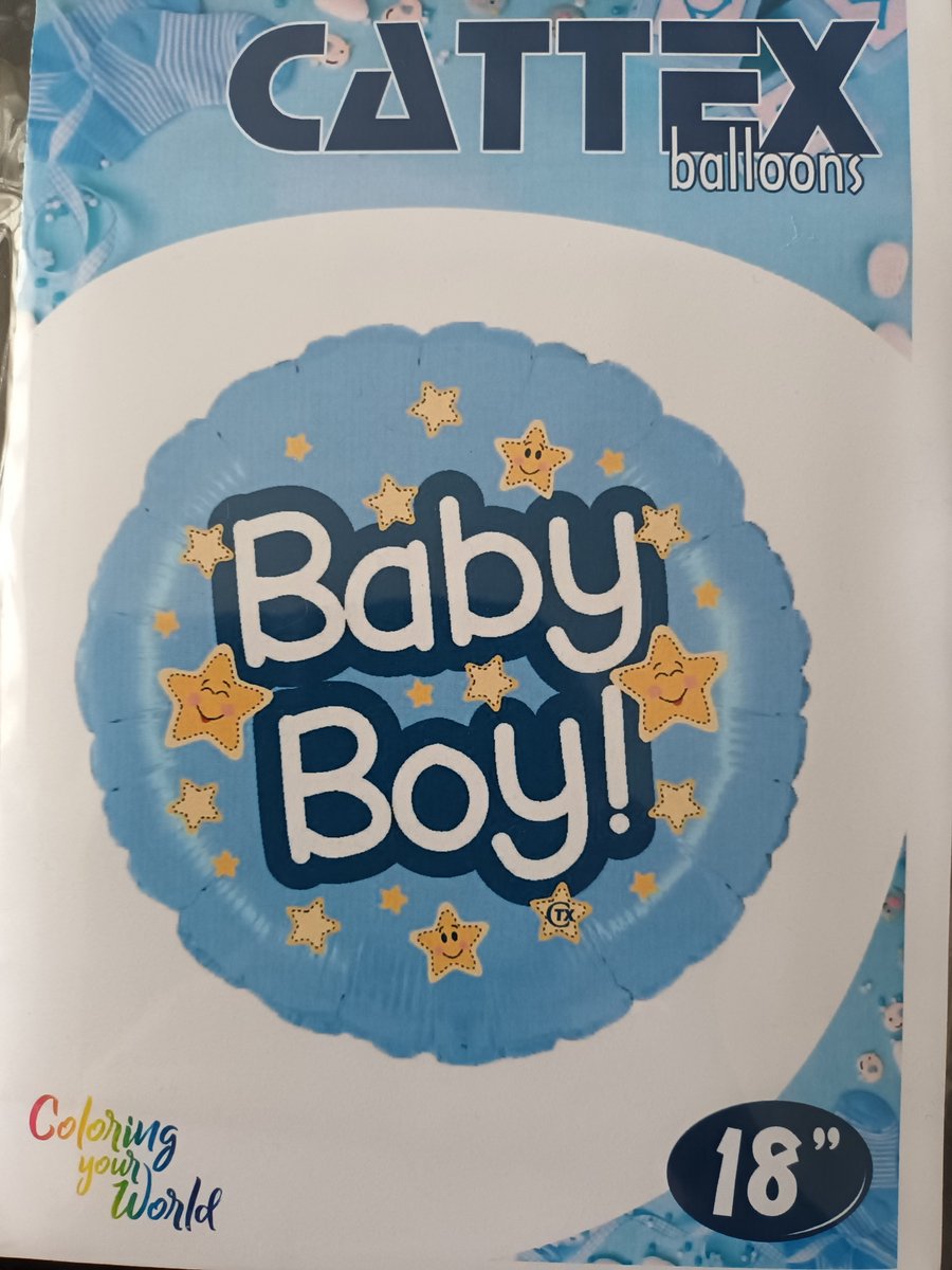 Cattex folieballon baby boy 45cm