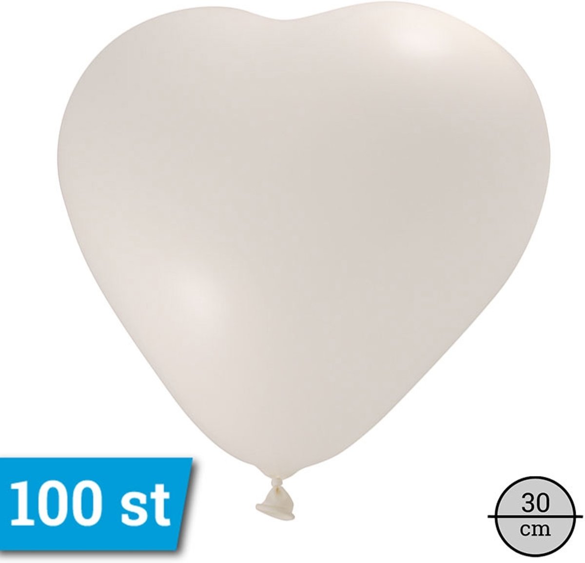 30cm 100 stuks Witte Hart Ballonnen SHB07/FIG-07