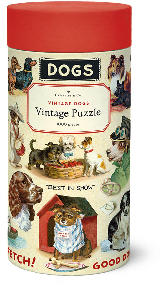 Puzzel Vintage Dogs - 1000 stukjes - Cavallini & Co - Legpuzzel Honden