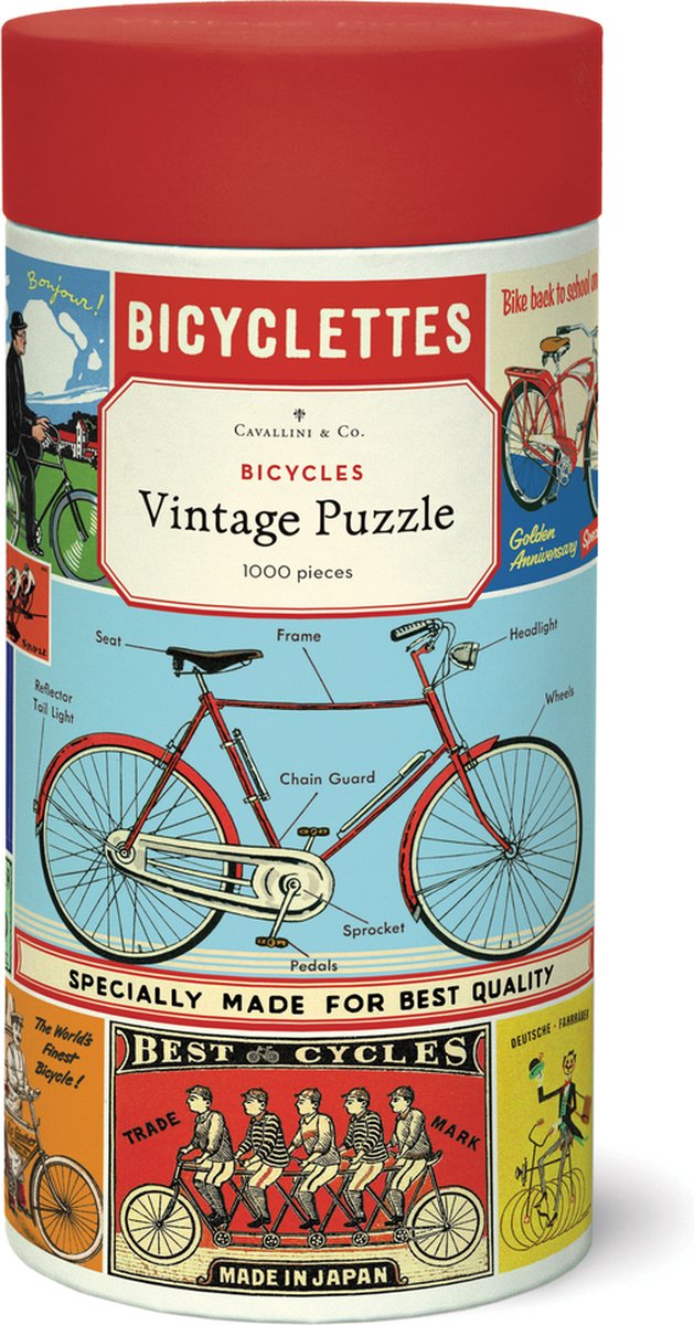 Vintage Puzzel Bicycles / Fietsen - 1000 stukjes - Cavallini & Co - Legpuzzel - Puzzels Fiets