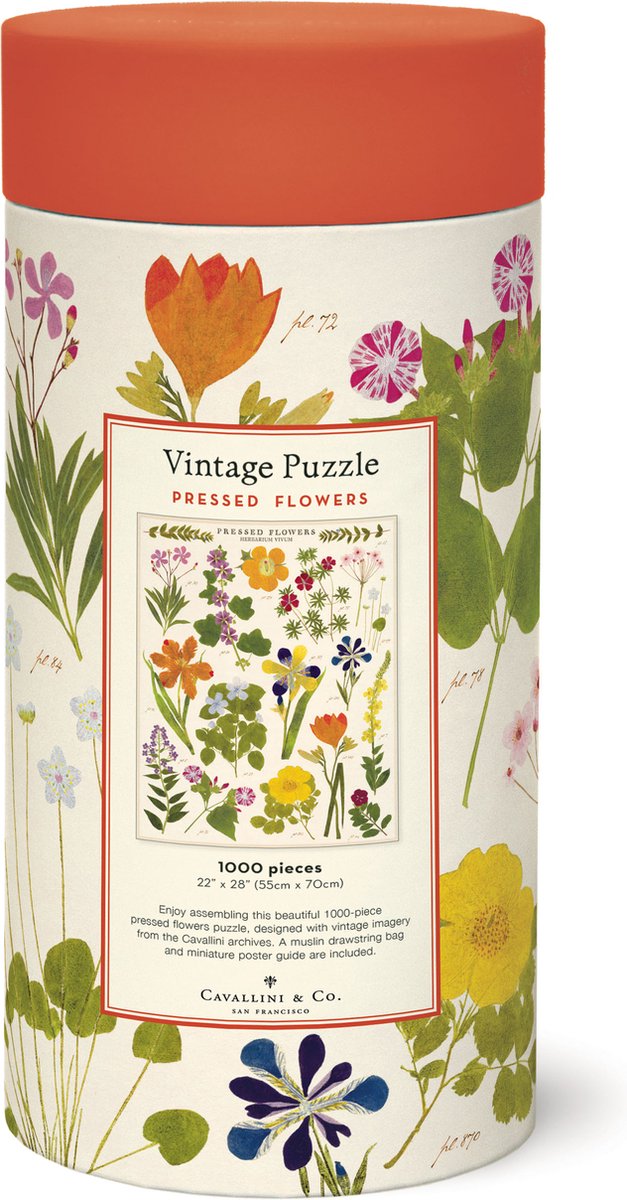 Vintage Puzzel Pressed Flowers - 1000 stukjes - Cavallini & Co - Legpuzzel