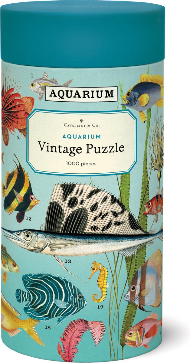 Vintage Puzzel Vissen - Cavallini & Co - Legpuzzel met 1000 stukjes - Puzzle Fish / Aquarium