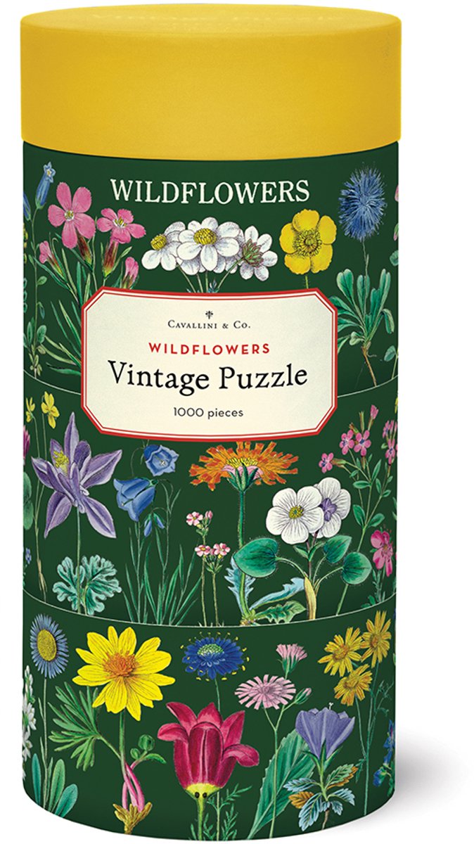 Vintage Puzzel WIldflowers 2 - 1000 stukjes - Cavallini & Co - Legpuzzel Bloemen