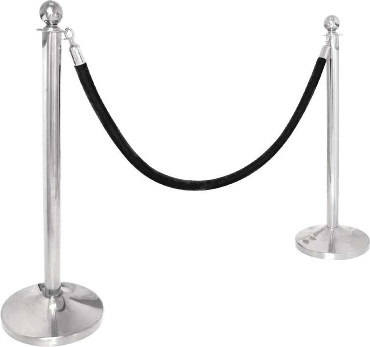 Afzet paal - Vip palen - Afzetlint - Afzetpalen - Decoratie - Zilver/chroom - Afzetkoord - afzetpaaltjes - Vip paaltje - Afzetpaaltjes met koord -