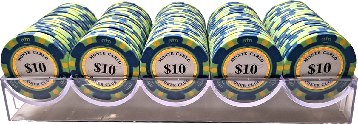 Poker - Poker bakje met waarde 10 - Pokerset - Poker fiches - Fiches - Poker chips - Poker set - Casino - Casino chips - Poker fiches met waarde - Cave & Garden