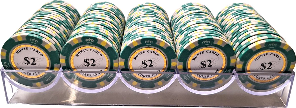 Poker - Poker bakje met waarde 2 - Pokerset - Poker fiches - Fiches - Poker chips - Poker set - Casino - Casino chips - Poker fiches met waarde - Cave & Garden