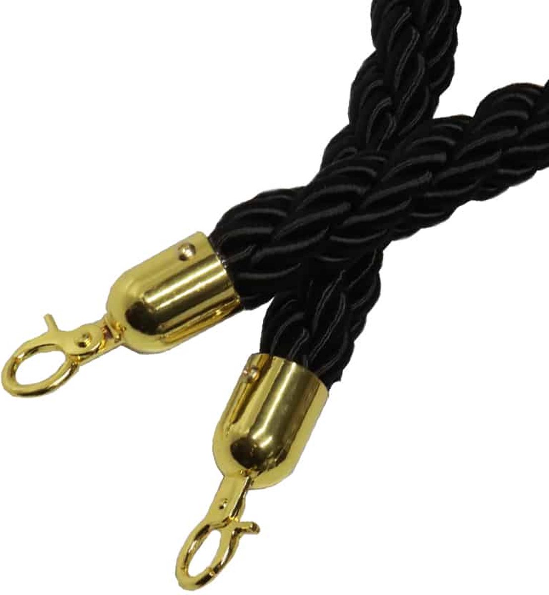 Vip/Afzetpaal Koord rope zwart goud - Vip Koord - Vip palen koord - Afzet palen koord - Decoratie - Vip palen - Afzetpalen - Afzet paal - Koord - Cave & Garden