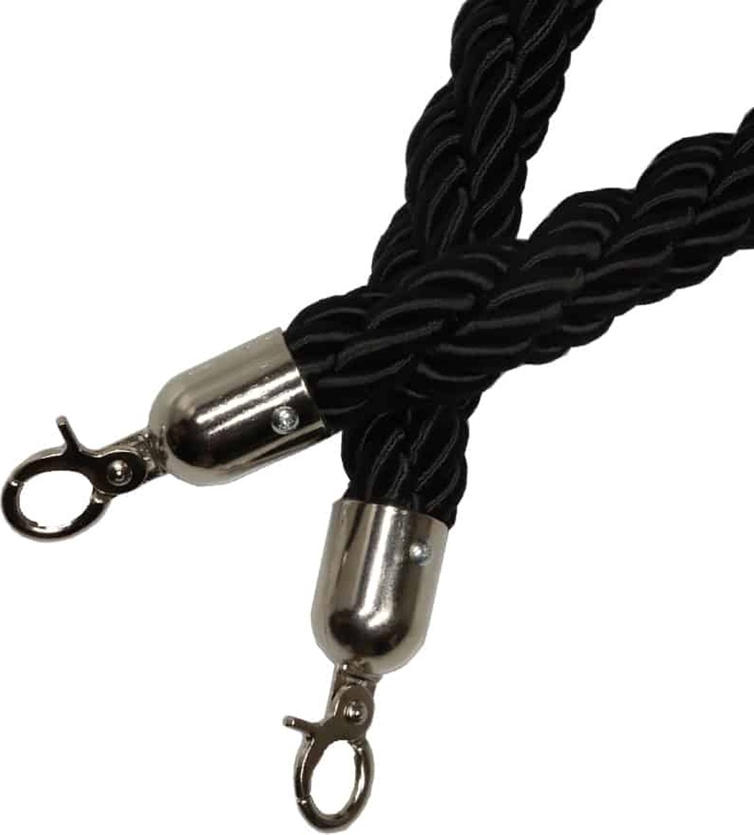 Vip/Afzetpaal Koord rope zwart zilver - Vip Koord - Vip palen koord - Afzet palen koord - Decoratie - Vip palen - Afzetpalen - Afzet paal - Koord