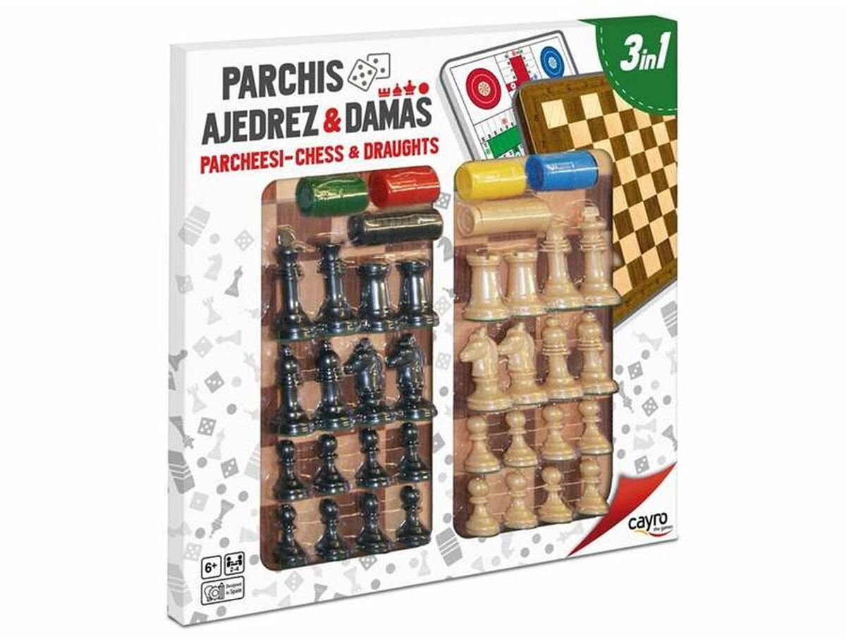 Parchis, schaken en dammen Spelbord Cayro