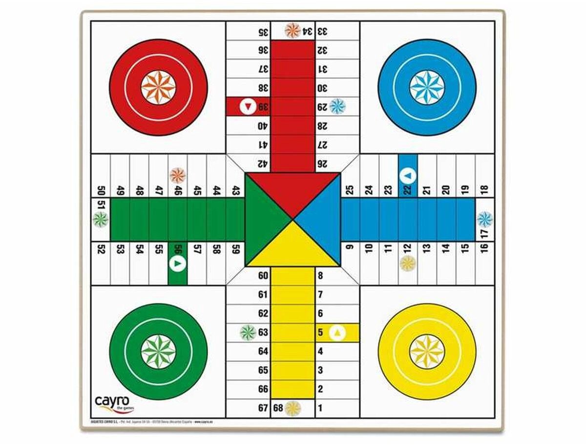Parchis, schaken en dammen Spelbord Cayro Hout
