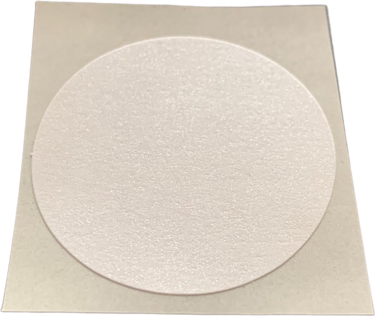 25 Grote Parelmoer Wit Ronde Stickers Sluitstickers - Beschrijfbaar - Doorsnede 3,5 cm