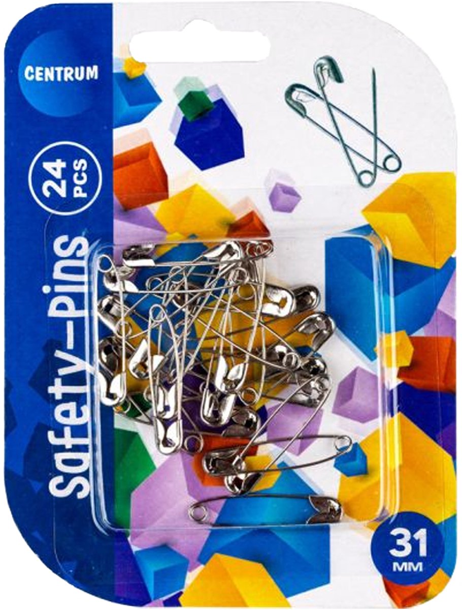   Veiligheidsspelden - metaal - zilver - 24x stuks - 31 mm - huishoud artikel - hobby artikel