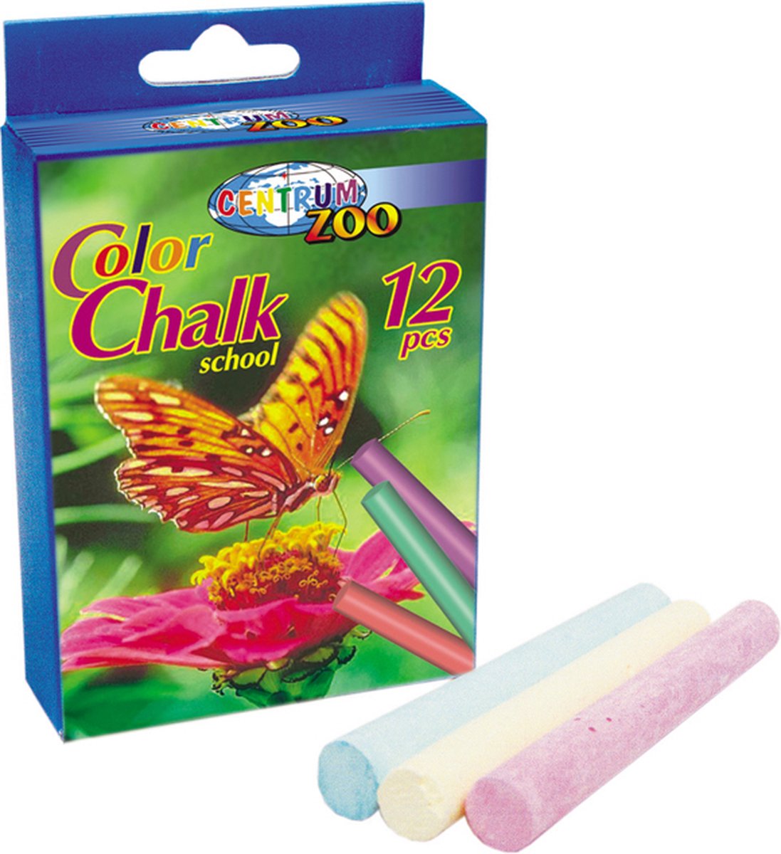 Schoolbordkrijt Gekleurd 12 stuks - Schoolkrijt - Bordkrijt
