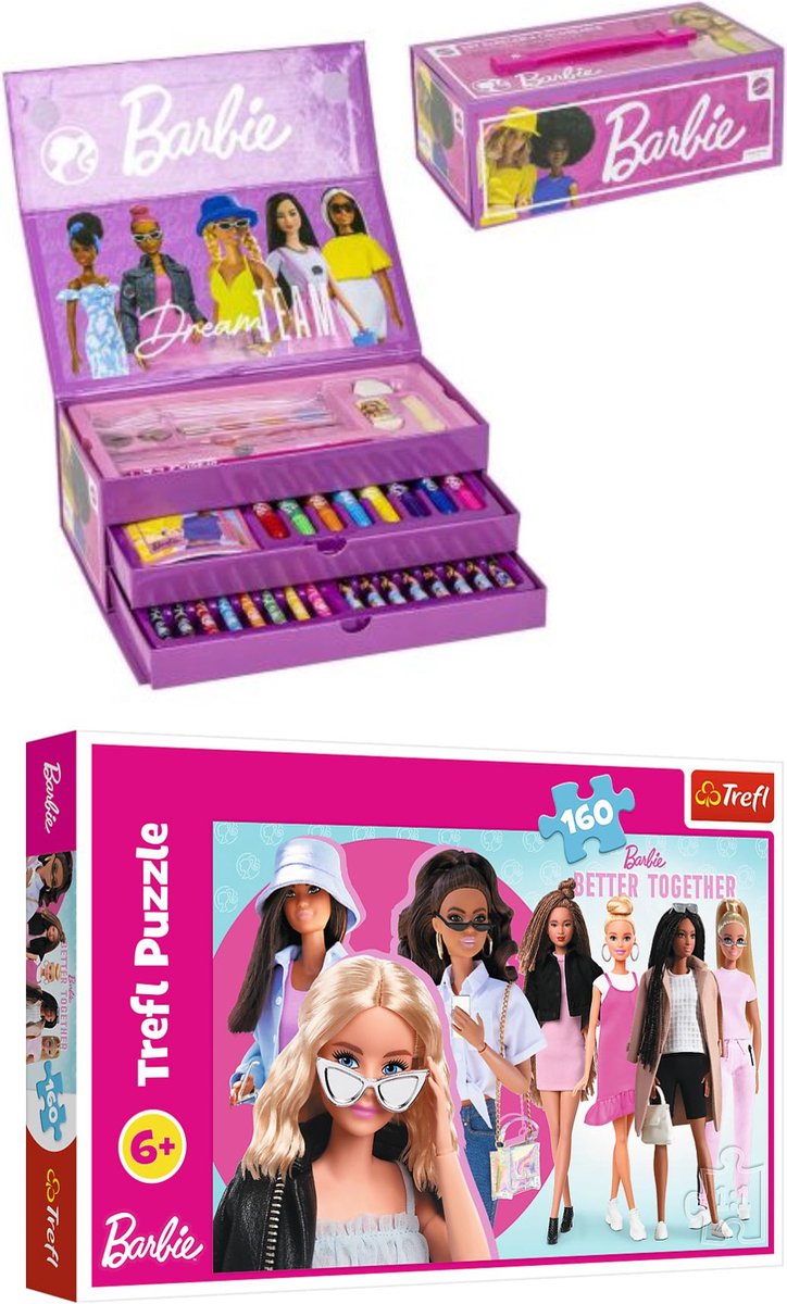Barbie Creatieve Set - Kleurdoos + Puzzel