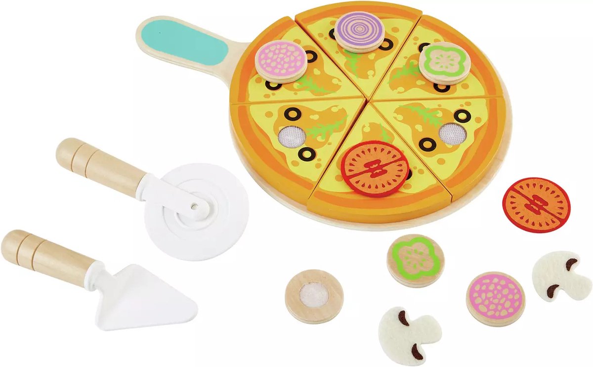 Chad Valley houten pizzaset