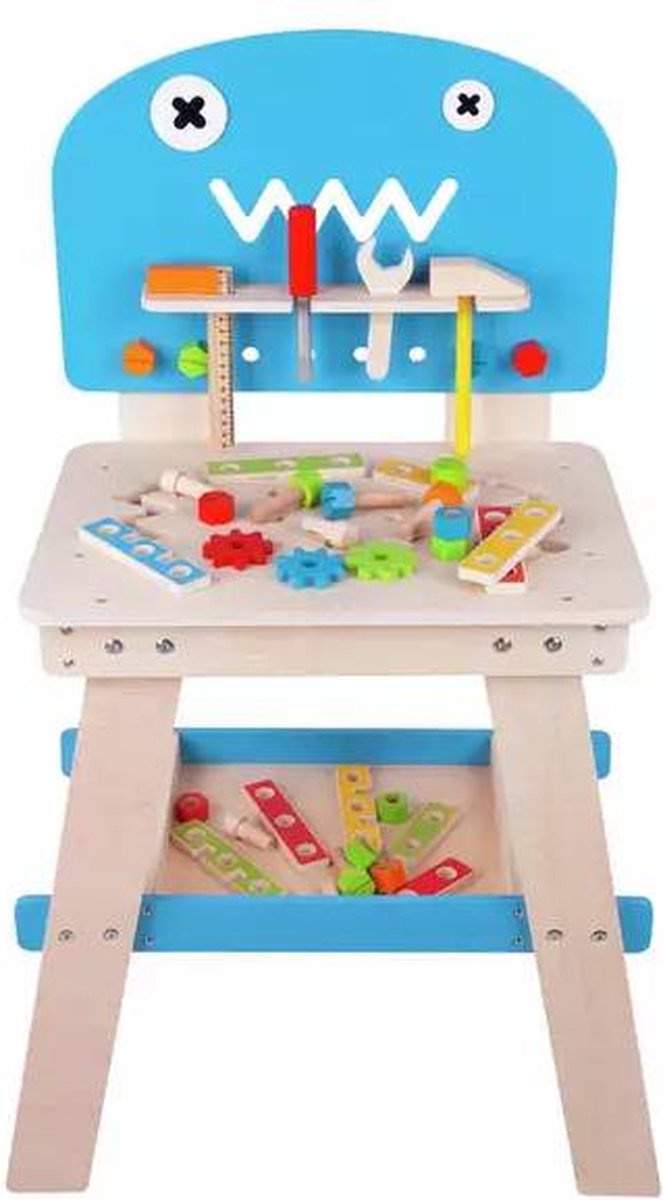 Chad Valley houten speelgoed gereedschapsbank