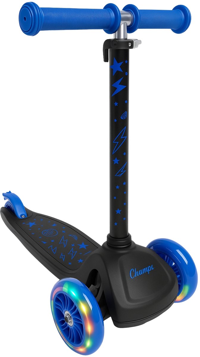 Champz 3-Wieler Step – Jongens – LED Wielen – Verstelbaar – Vanaf 3 Jaar