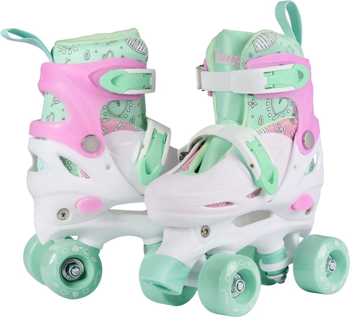 Champz Kinder Rolschaatsen – Pastel Groen/Roze – 24-27 EU – Verstelbaar
