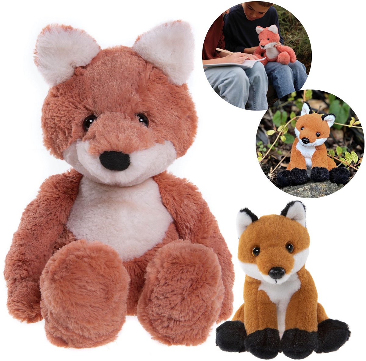 Charlie Bears, Set van twee knuffels uit de Bear&Me en Cuddle Cubs series, VOS – Ideaal voor baby’s en kinderen