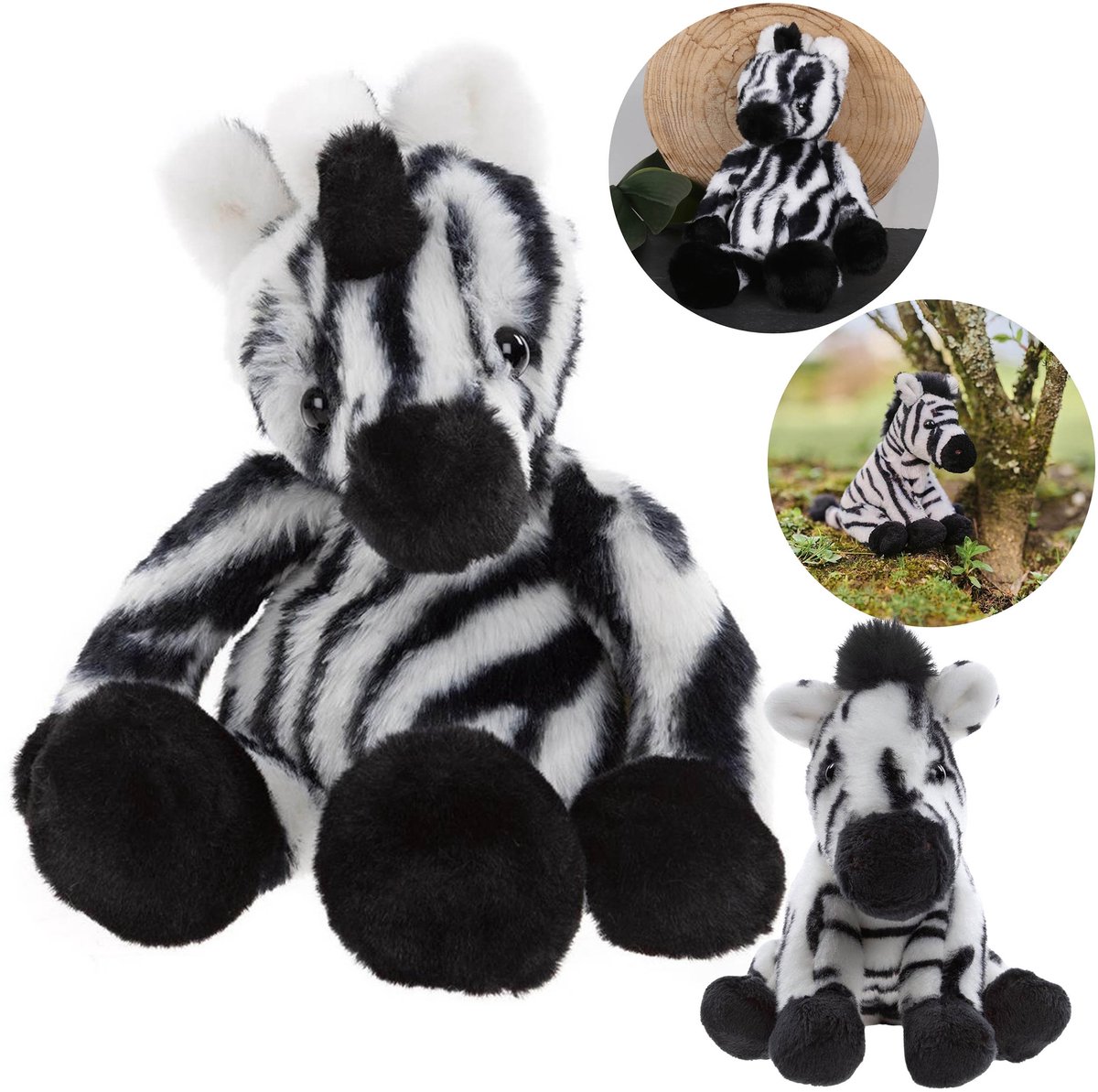 Charlie Bears, Set van twee knuffels uit de Bear&Me en Cuddle Cubs series, ZEBRA – Ideaal voor baby’s en kinderen