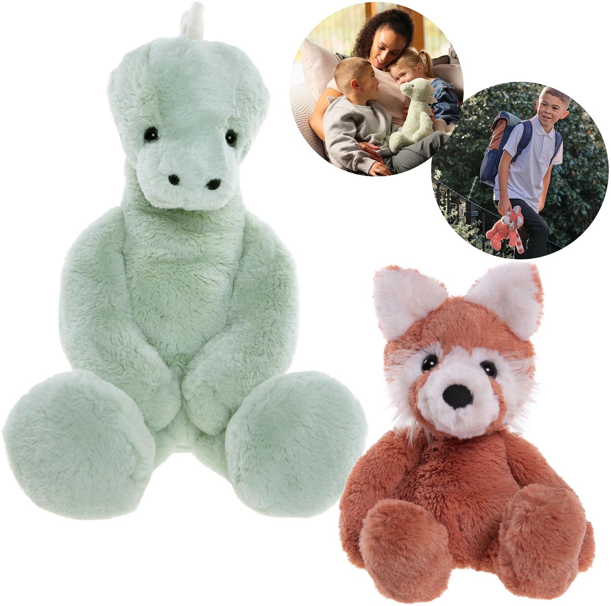 Charlie Bears, Set van twee knuffels uit de Bear&Me-serie: panda Ronnie en stegosaurus Stevie – Perfecte knuffels voor kinderen