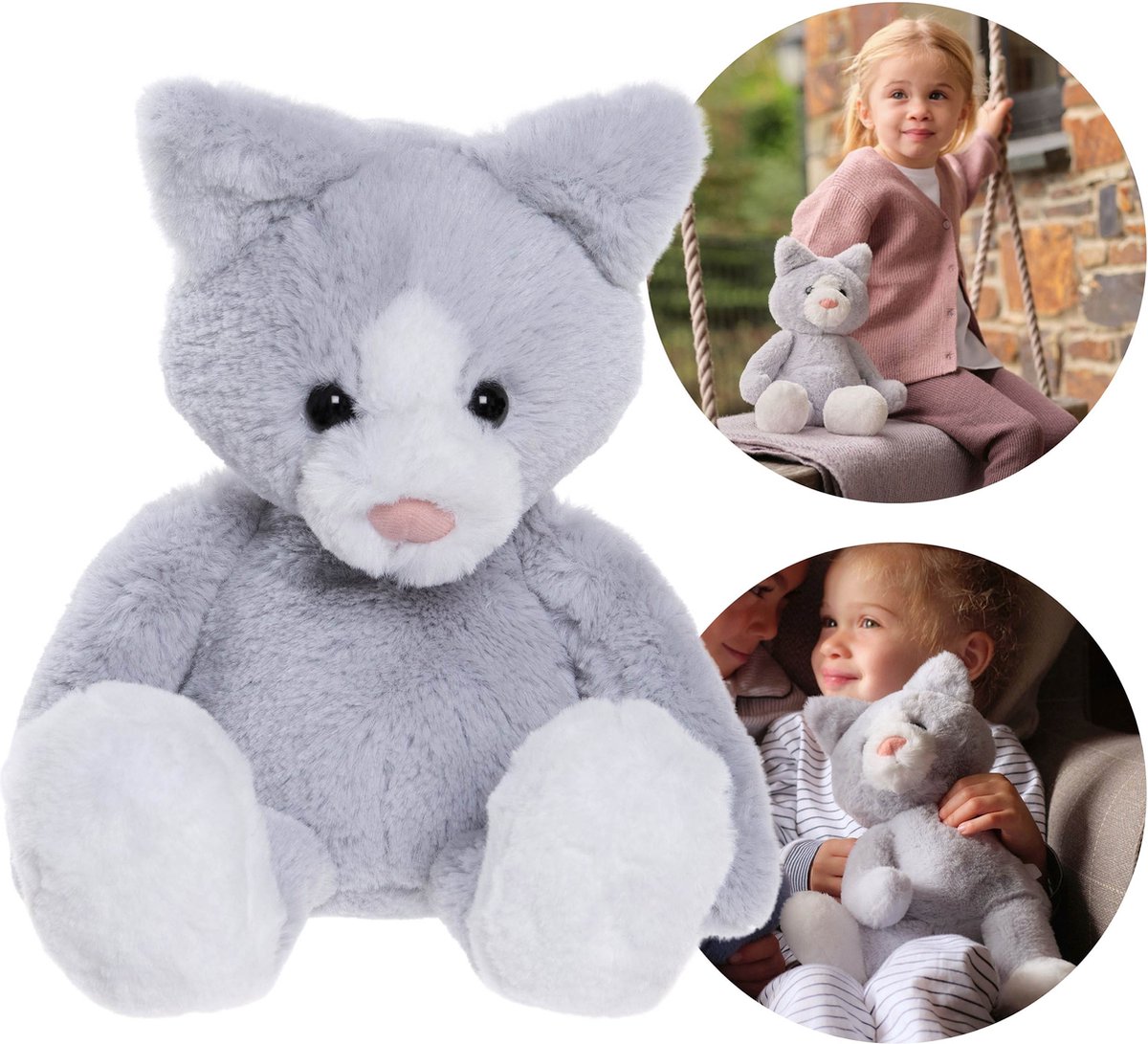 Charlie Bears Mascotte, Puddy de kat, uit de Bear&Me serie, een unieke knuffel voor kinderen, 29 centimeter
