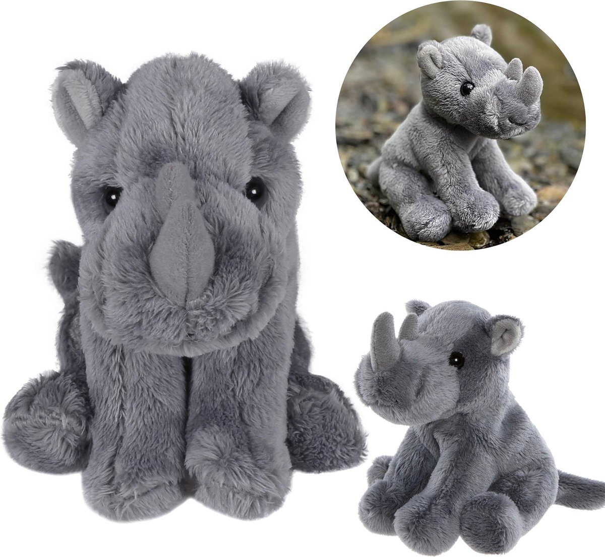 Charlie Bears Neushoorn mascotte, uit de Cuddle Cubs serie, een kleine pluche ideaal voor babys, 13 centimeter