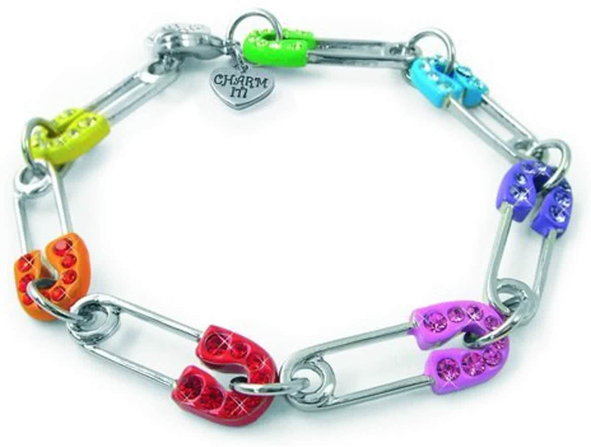 Charm It! - Armband - Veiligheidsspeld - Regenboog