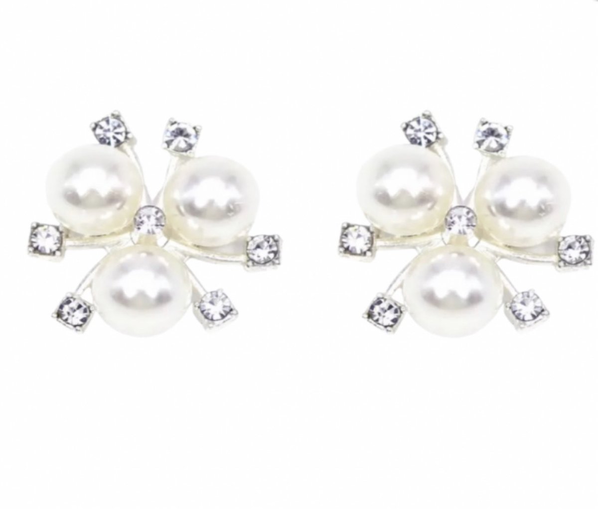 1 paar schoenclips Wit-synthetische Parel - Charme Bijoux