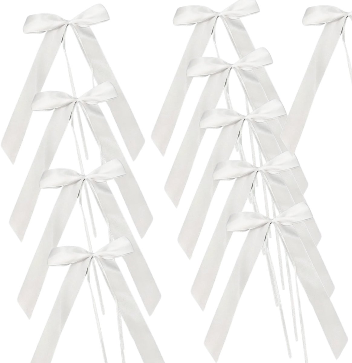 10 Autolinten -wit -Trouwen - Charme Bijoux