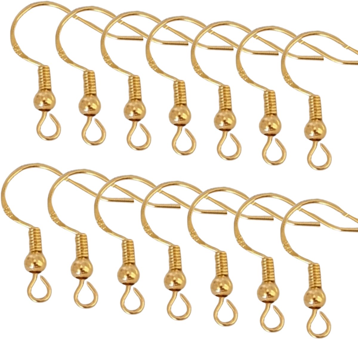 14 franse oorbelhaken -Zilver 925- Goudkleurig - Charme Bijoux