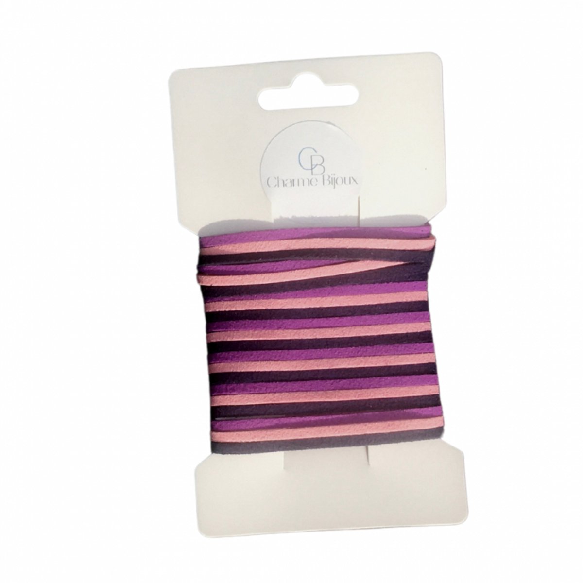 2.70 m-3 kleuren suede koord Blauw-Roze- Paars - Charme Bijoux