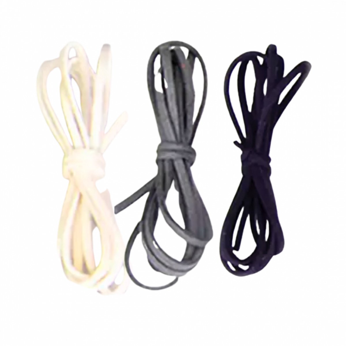 3 Kleuren suede koord-Zwart Wit Grijs - Charme Bijoux