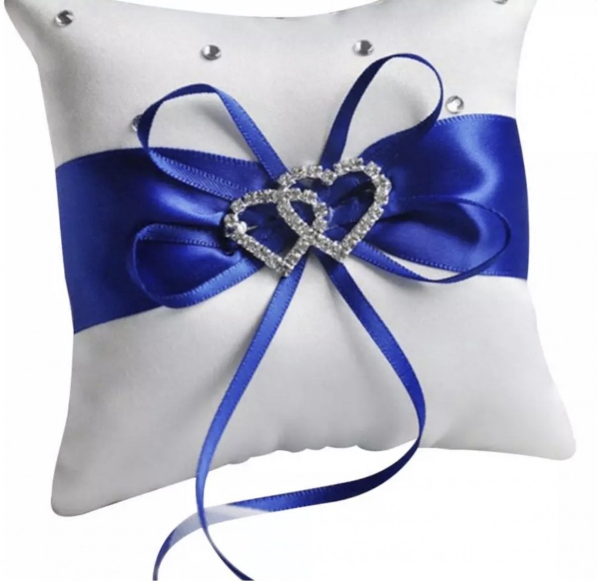 Ringenkussentje-Blauw-10x10 cm - Trouwen-Charme Bijoux