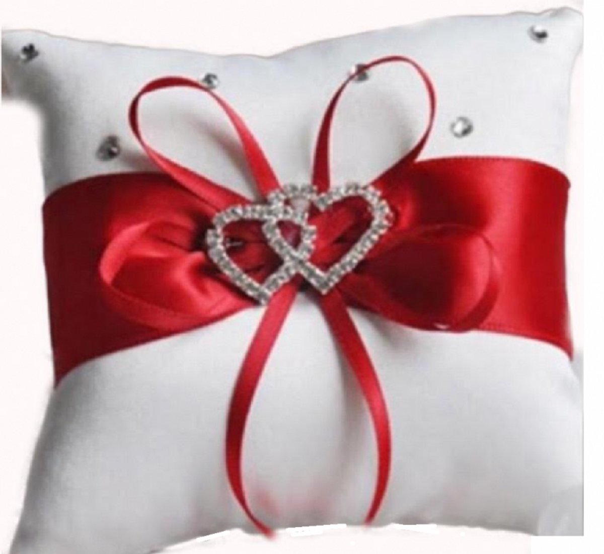 Ringenkussentje- Rood-10x10 cm - Charme Bijoux