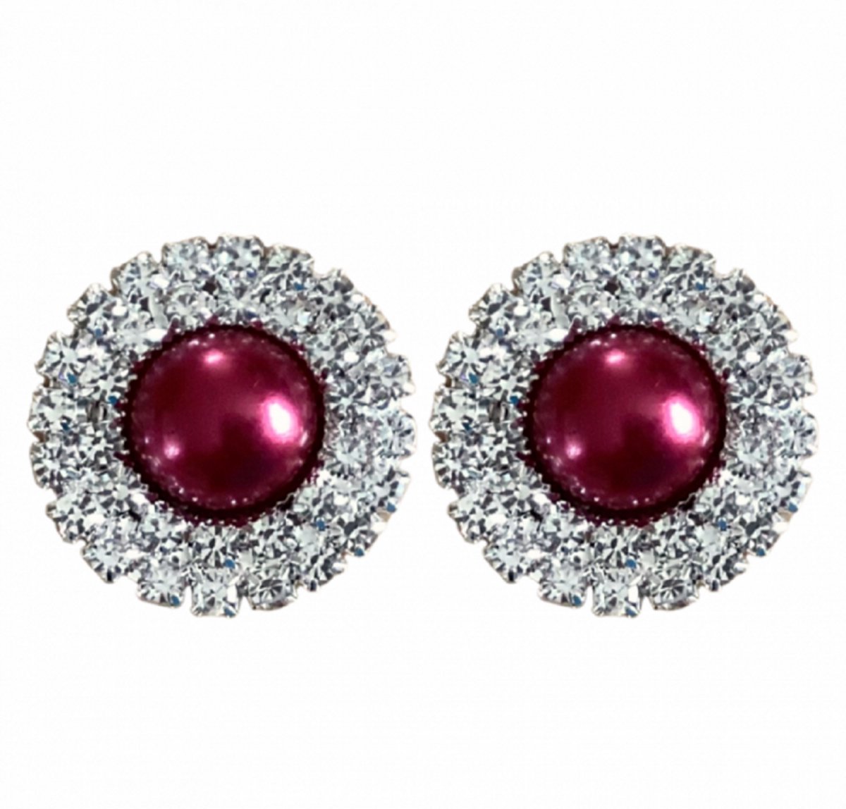 Schoenclips Bordeaux strass 2 cm - Charme Bijoux