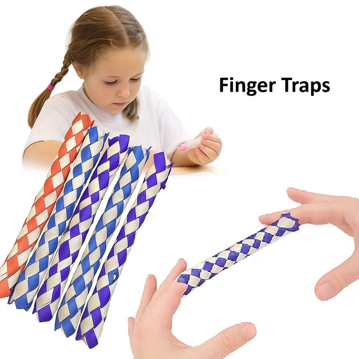 Chinese Vinger Vallen 4 Stuks I Buis Vinger Vallen I Vingerval I Bamboe Vingervallen 15 CM