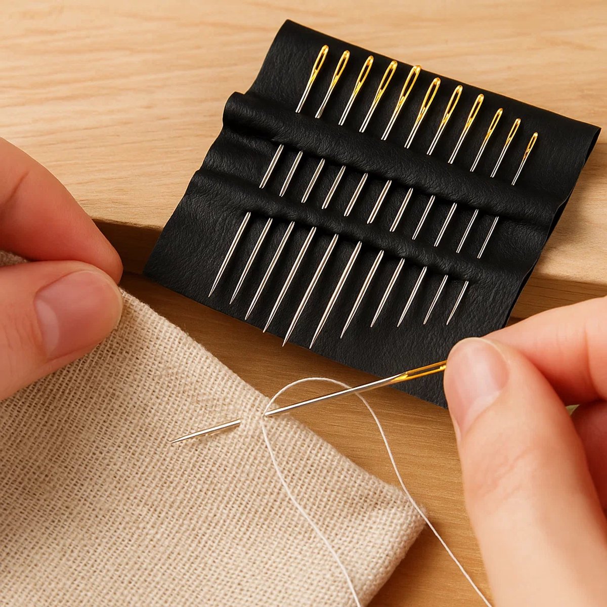 Set Van 12 Dubbeloogs Naalden I Blind Needles I 3 Verschillende Maten I Borduurnaalden I Stopnaalden