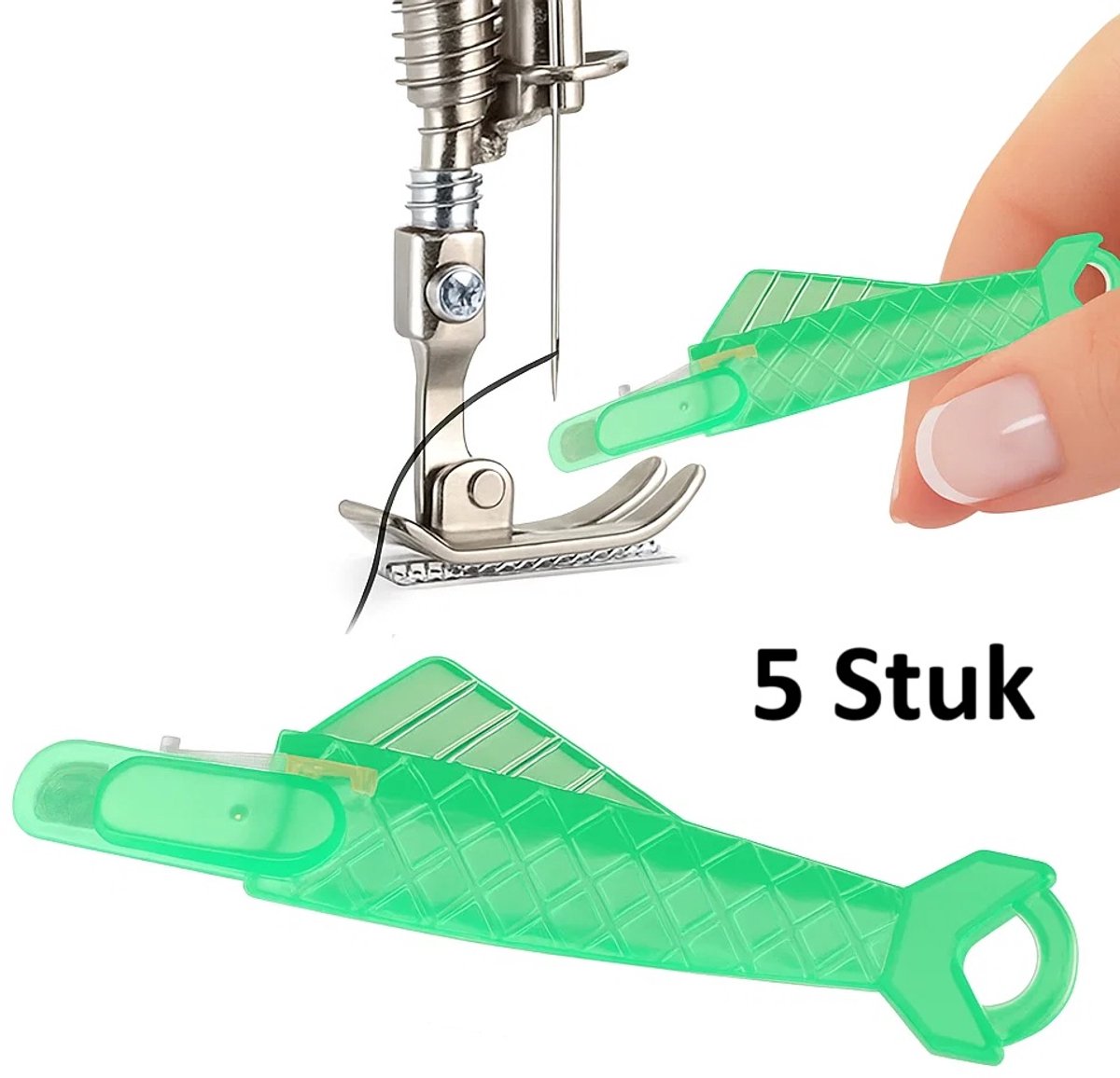 Set van 5 Naaldinrijgers Voor Naaimachine I Draaddoorsteker I Draaddoorhaler I Naadgeleider I Vistype I Naaihulpmiddel I Multikleur