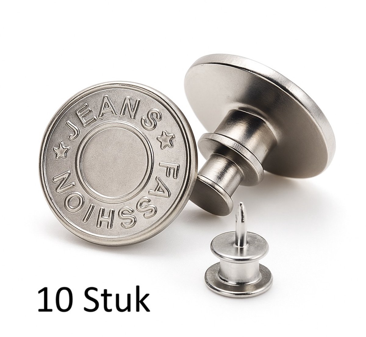 Spijkerbroek Knoop Met Klik I Jeansknopen I Knopen Vervangen I Spijkerbroek knoop I Zilver I 10 Stuk
