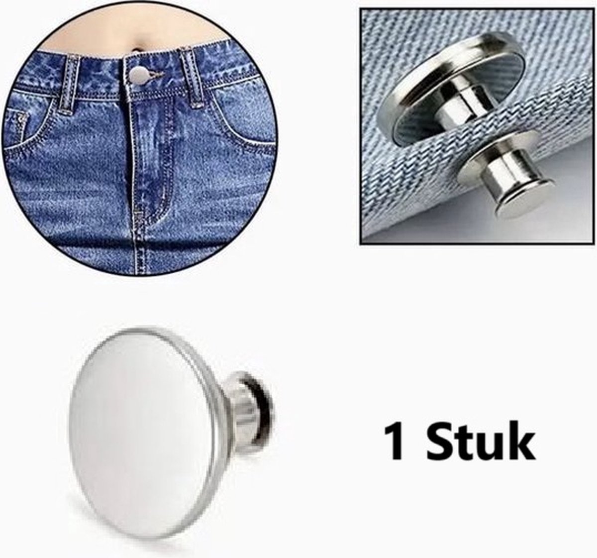Spijkerbroek Knoop Met Klik I Universele Jeans Button Pin I Jeansknopen I Knopen Vervangen I Spijkerbroek Knoop I Zilver I 1 Stuk