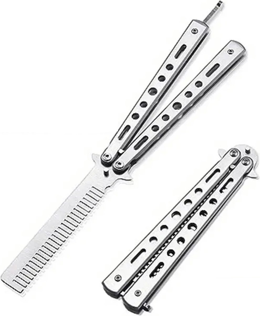 Vlinder Kam I Vlinderkam I Uitvouwbare Kam I Kam I Cadeau Idee I RVS I Zilver