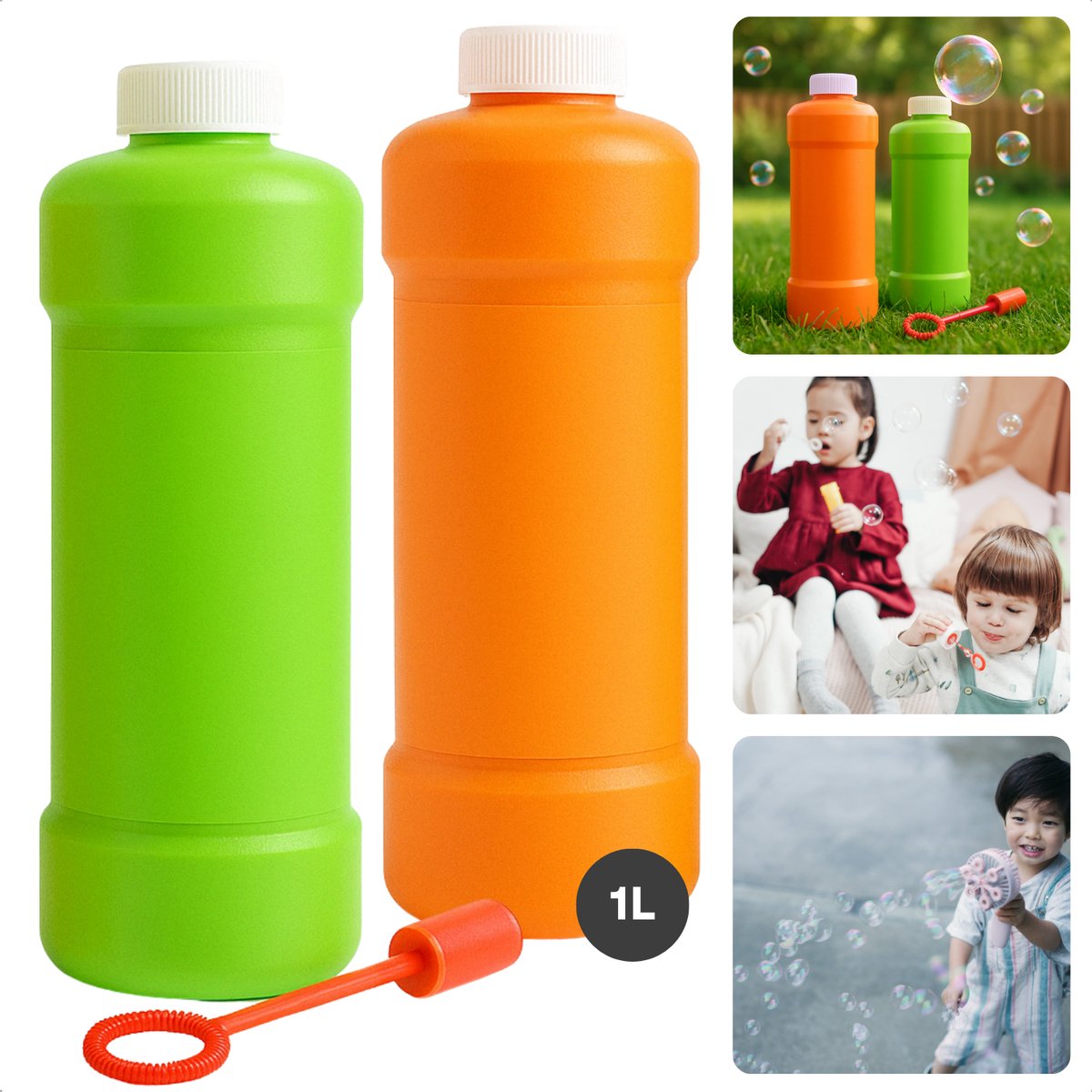 Cheqo® Bellenblaas Navulling 1000 ml - Bellenblaas Vloeistof - Ook voor Bellenblaasmachines - 1 Liter