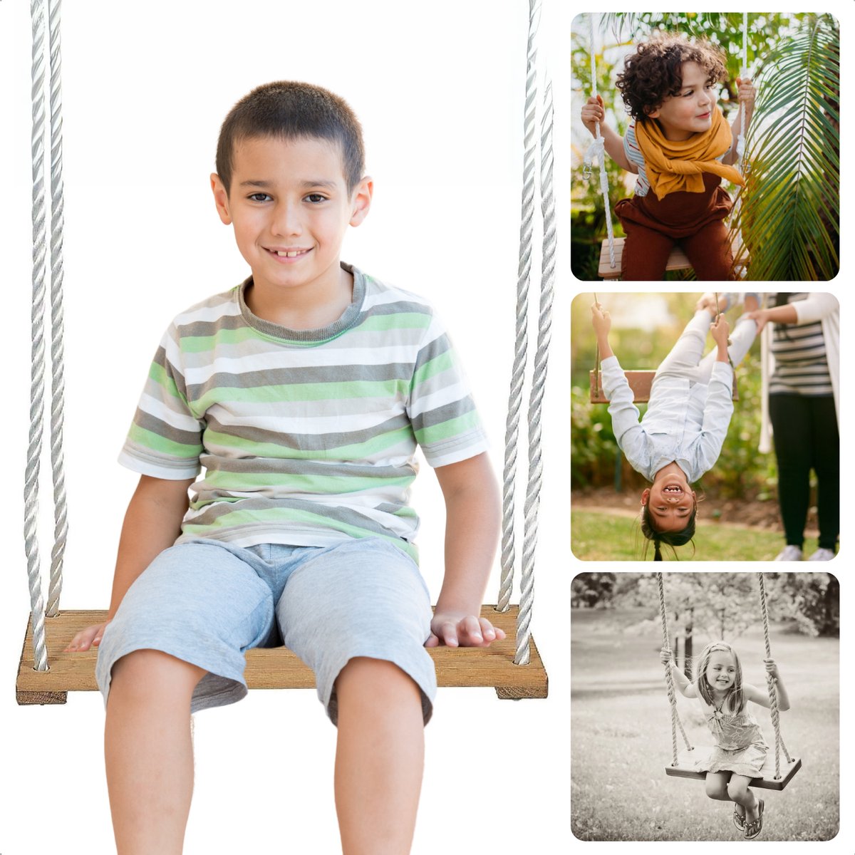 Cheqo® Houten Schommel Plank - Verstelbaar tot 180 cm - Kinderschommel voor Buiten - Max. 60 kg Draagkracht