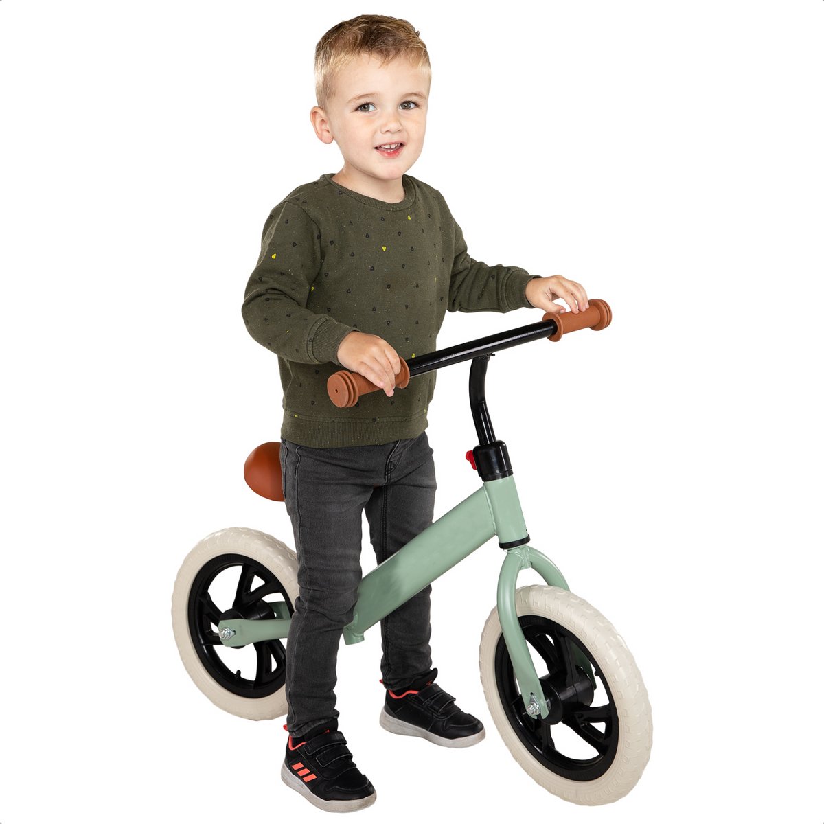 Cheqo® Loopfiets voor Kinderen - Loopauto - Loopwagen - Leeftijd 1-4 Jaar - EVA-banden - Belastbaar tot 40 kg - Mat Groen