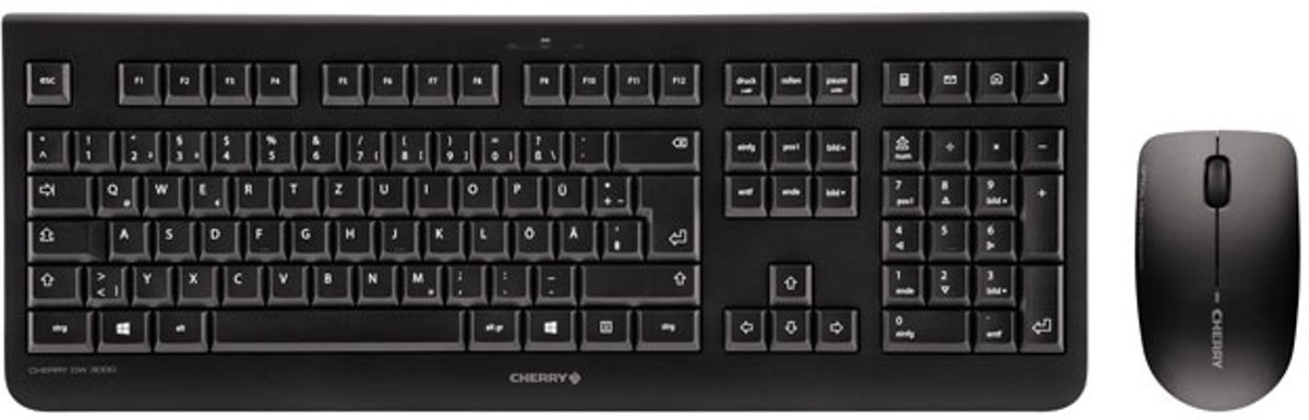 CHERRY DW 3000 RF Draadloos toetsenbord met muis QWERTY Amerikaans Engels - Zwart